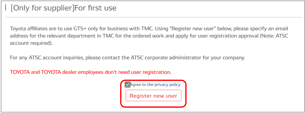 [Toyota related company] GTS+ user registration method (multiple users ...